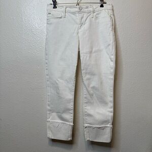 Joe’s 2010 White Cropped Cuffed Jeans Distressed Thrashed Size 27